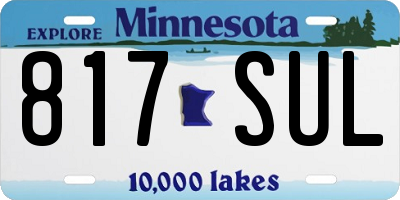 MN license plate 817SUL