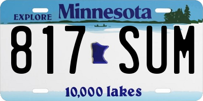 MN license plate 817SUM