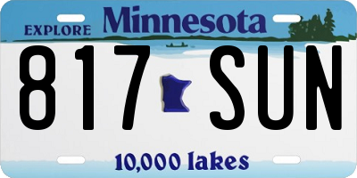 MN license plate 817SUN