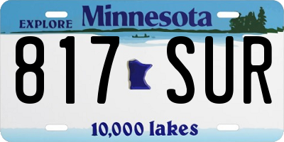 MN license plate 817SUR