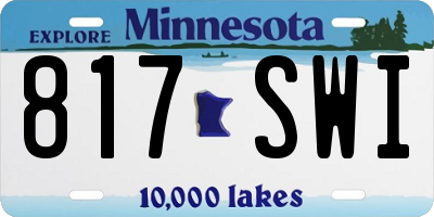 MN license plate 817SWI
