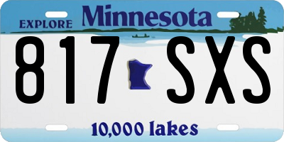 MN license plate 817SXS