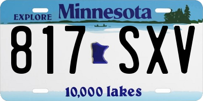 MN license plate 817SXV
