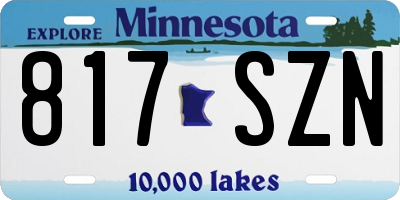 MN license plate 817SZN