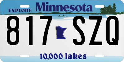 MN license plate 817SZQ