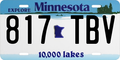 MN license plate 817TBV