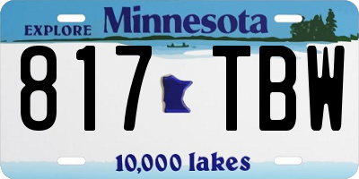 MN license plate 817TBW