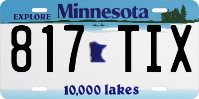 MN license plate 817TIX