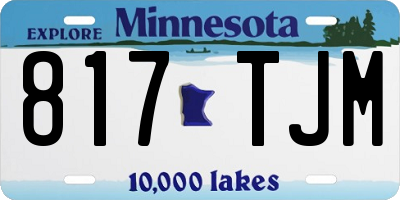 MN license plate 817TJM