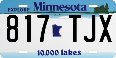 MN license plate 817TJX