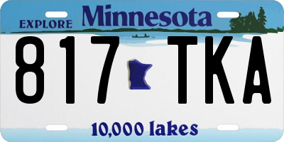 MN license plate 817TKA