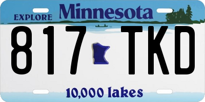 MN license plate 817TKD