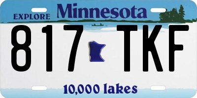 MN license plate 817TKF
