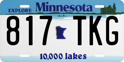 MN license plate 817TKG