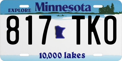 MN license plate 817TKO
