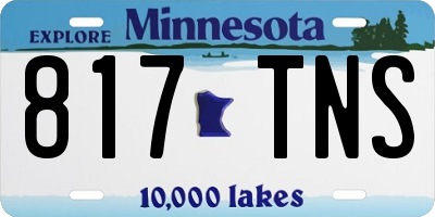 MN license plate 817TNS