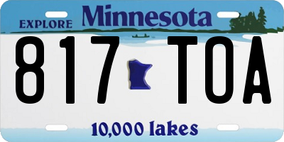 MN license plate 817TOA