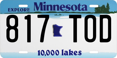 MN license plate 817TOD