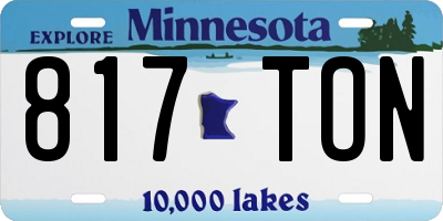 MN license plate 817TON