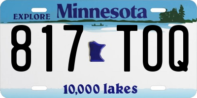 MN license plate 817TOQ