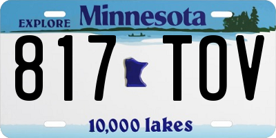 MN license plate 817TOV