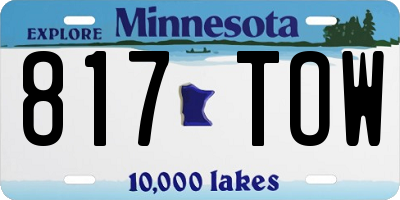 MN license plate 817TOW