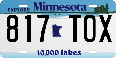 MN license plate 817TOX