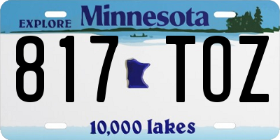 MN license plate 817TOZ