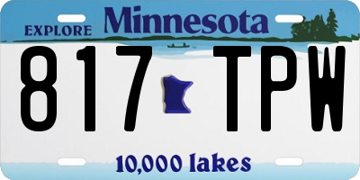 MN license plate 817TPW