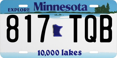 MN license plate 817TQB