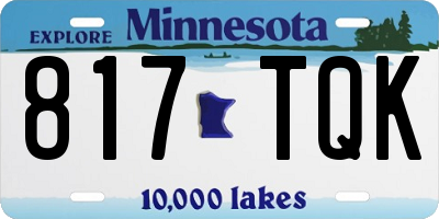 MN license plate 817TQK