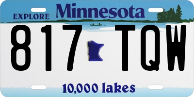 MN license plate 817TQW