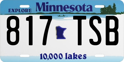 MN license plate 817TSB