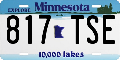 MN license plate 817TSE