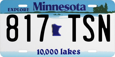 MN license plate 817TSN