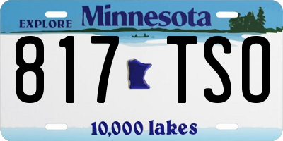 MN license plate 817TSO