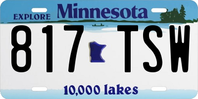 MN license plate 817TSW