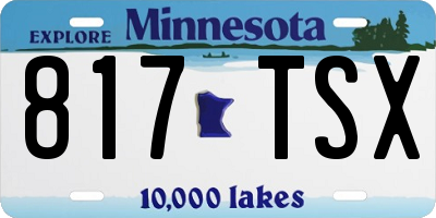 MN license plate 817TSX