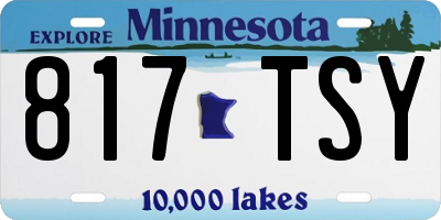 MN license plate 817TSY