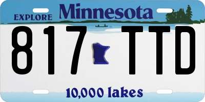 MN license plate 817TTD