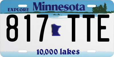 MN license plate 817TTE