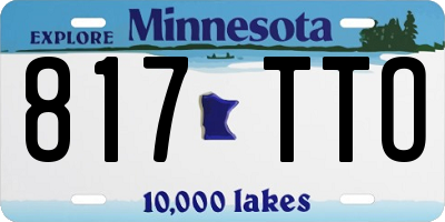 MN license plate 817TTO