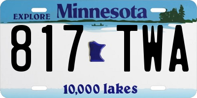 MN license plate 817TWA