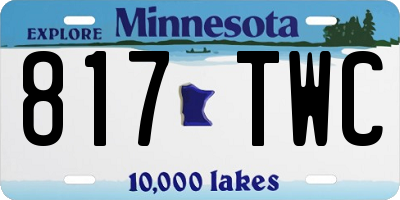 MN license plate 817TWC