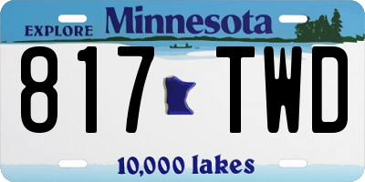 MN license plate 817TWD