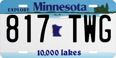 MN license plate 817TWG
