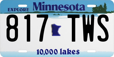 MN license plate 817TWS
