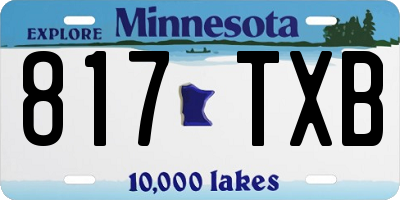 MN license plate 817TXB