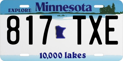 MN license plate 817TXE