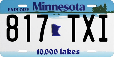MN license plate 817TXI